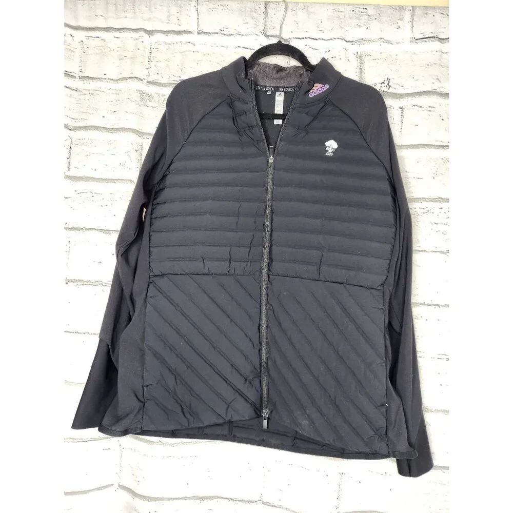 Adidas Womens Frostguard Golf Jacket PGA 1916 Black Full Zip Quilted